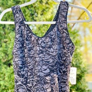 👗Lace black/Grey Knee Length Dress